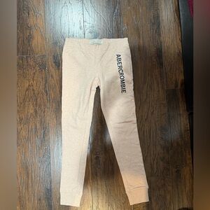 Abercrombie & Fitch Kids Beige Joggers with Black Logo